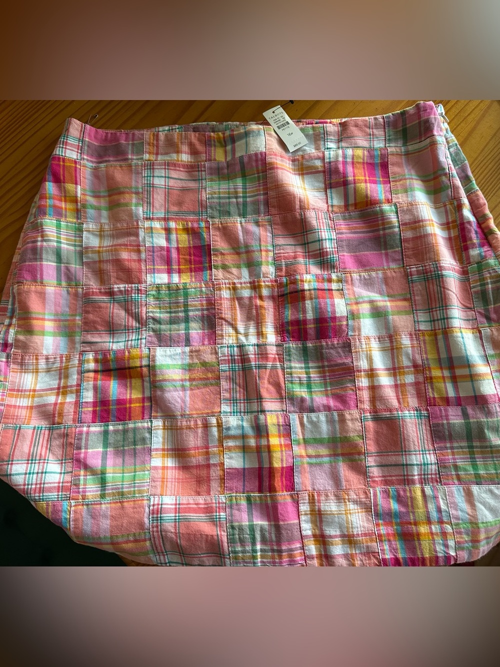 Talbots Pink Plaid Patchwork Mini Skirt
